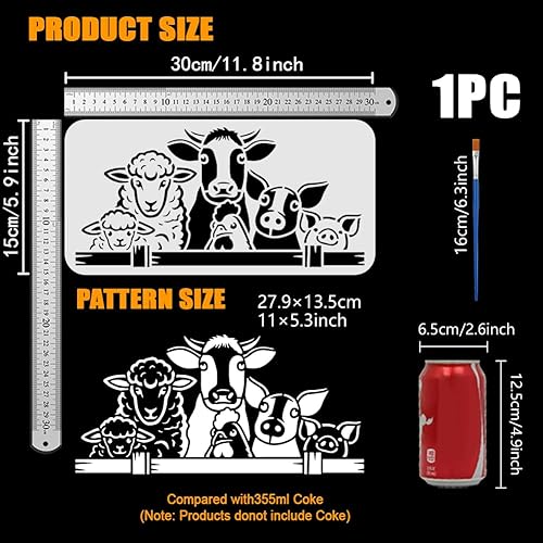 FINGERINSPIRE Pochoir de Peinture pour Animaux de Compagnie Avec 1 Pinceau en Plastique 30x15cm Motif de Chat et de Chien Motif Imprimé de Griffes de Cœur Motif Animalier pour Peinture sur Mur et Bois - Nail Gallerys