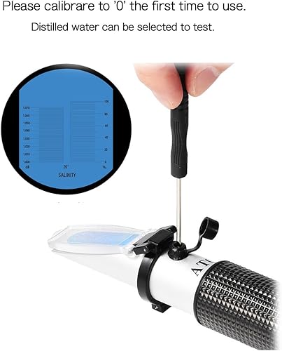 iitrust Réfractomètre de Salinité, Salinité Réfractomètre, Détecteurs Salinité Portatif - Mesurer la Salinité De Eau de Salée, pour Aquarium, Marine du marché, Plage Du Compteur 0-10% - Nail Gallerys