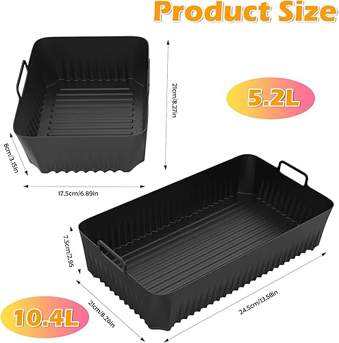 TNEDFOD 3PCS Moule Air Fryer, Silicone Moule Air Fryer, Accessoires Air Fryer Moule Friteuse Sans Huile Compatible Air Fryer Accessoires pour Ninja Air Fryer AF500EU 10,4 L et 5,2 L, Sombre - Nail Gallerys