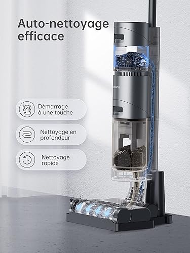 DREAME H11 Max Aspirateur Balai sans Fil Eau et Poussière, 35 Minutes Autonomie, Aspirateur Auto Nettoyage Aspirateur 3 en 1, Écran LED et Invites Vocales, Détection de Saleté, Léger et Portable - Nail Gallerys