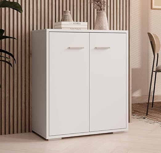 MB Muebles Bonitos, Meuble Buffet Lander de Salon Moderne, 2 Portes, Blanc Mat, 60x71x30 cm - Nail Gallerys