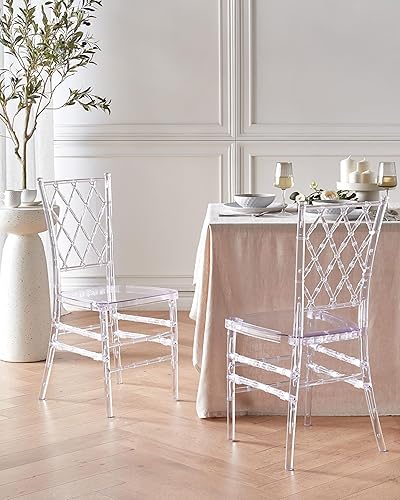 Set 2 Chaises Transparentes en Plastique Design Chic et Glamour Tendance pour Salle à Manger et Chaque Intérieur Moderne ou Rétro Beliani - Nail Gallerys