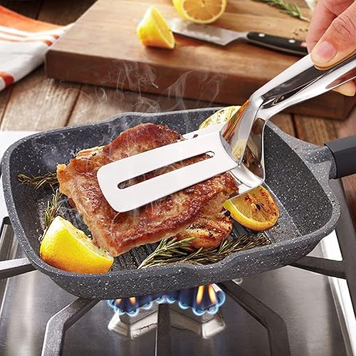 BORDSTRACT Pinces à Pelle Frites en Acier Inoxydable pour la Cuisson, Gadgets d'ustensiles de Cuisine Polyvalents pour tartes à Pizza Hamburger de Poisson Steak - Nail Gallerys