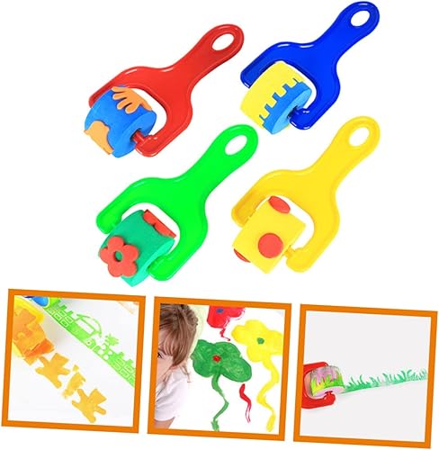Hohopeti Tampon Éponge Eva pour Garçons Et Filles Lot De 4 Rouleaux De Peinture Étui pour Outils pour Garçons Et Filles Style Aléatoire - Nail Gallerys