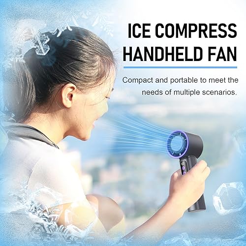 YIZITU Ventilateur de refroidissement portable réglable avec affichage numérique - Petit ventilateur USB de bureau - Texture ABS - Convient pour les voyages - Rechargeable par USB - Nail Gallerys