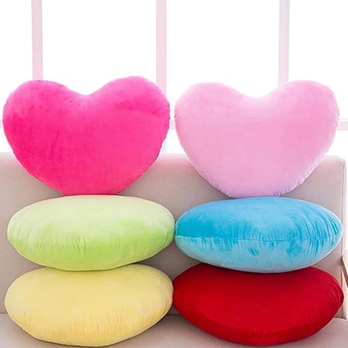 Bodhi2000 Oreiller en forme de cœur doux en forme de cœur, coussin décoratif en forme de cœur rose vif, 30 cm/40 cm, décoration de chambre pour canapé, lit, femme, Saint-Valentin, rouge, taille M - Nail Gallerys