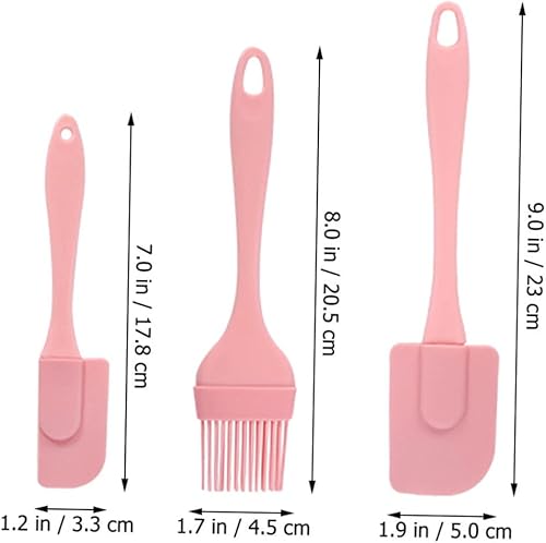 ULTECHNOVO 3pièces Spatules Silicone avec Brosse À Huile Ustensiles De Pâtisserie Ergonomiques Et Anti-adhésifs pour Cuisine Outils De Cuisson Rose - Nail Gallerys