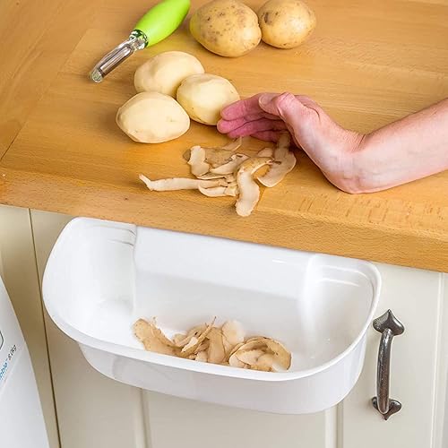 Homeshopa Lot de 2 corbeilles de cuisine à suspendre sur une porte d'armoire, un tiroir, une porte, les épluchures de légumes, un panier de rangement – Transparent - Nail Gallerys