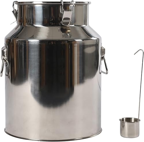 Pot à Lait En Acier Inoxydable 28L - Bidon de Transport de Lait de Ferme - Bidon de Baratte à Lait - Dans Les Applications Domestiques Et Commerciales (28L) - Nail Gallerys