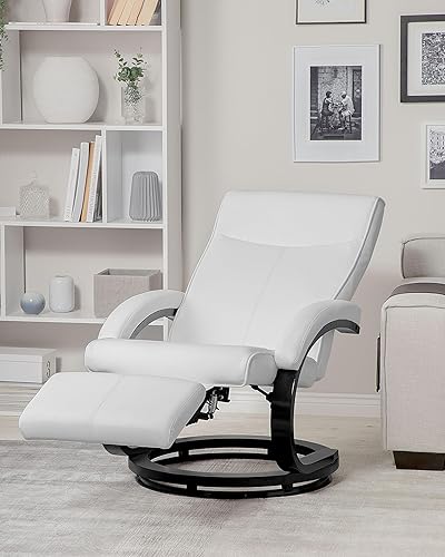 Fauteuil Inclinable en Cuir PU Blanc avec Rembourrage Épais et Repose-pied pour Salon au Design Moderne et Élégant Beliani - Nail Gallerys