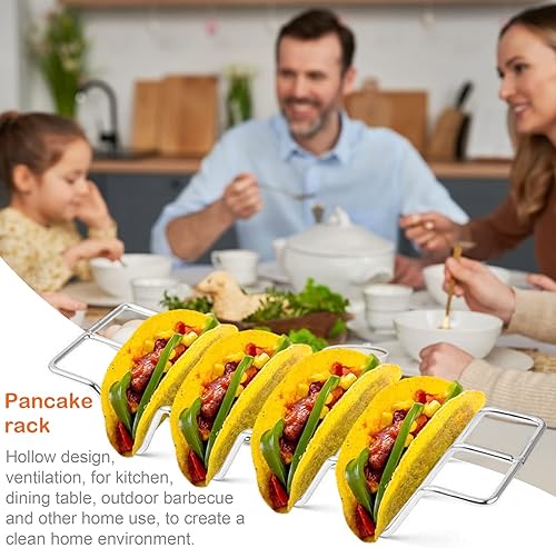 Hriymtd Support pour Tacos en Acier Inoxydable, Support à Tacos, Taco Holders, Plateau de Service à Tacos, pour Restaurant, Pique-Nique, Placer Crêpes Mexicaines, Compatible Four et Lave-Vaisselle - Nail Gallerys