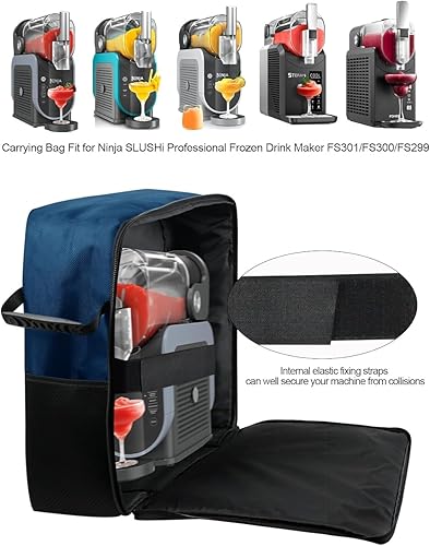 AF-WAN Sac de transport pour machine Ninja SLUSHi FS301EU/FS299/FS301CEU – Boîte de transport portable pour machines à boissons glacées avec ouverture avant et grande poche pour accessoires (bleu - Nail Gallerys