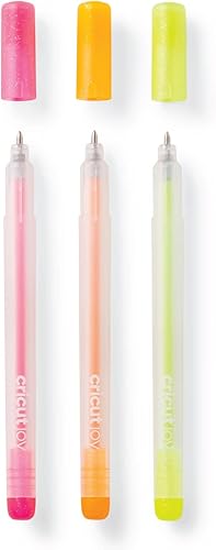 Cricut Joy Glitter Gel Pen Set | Néon | Point fin 0,8 mm | 3 pack | Pour une utilisation avec Cricut Joy - Nail Gallerys
