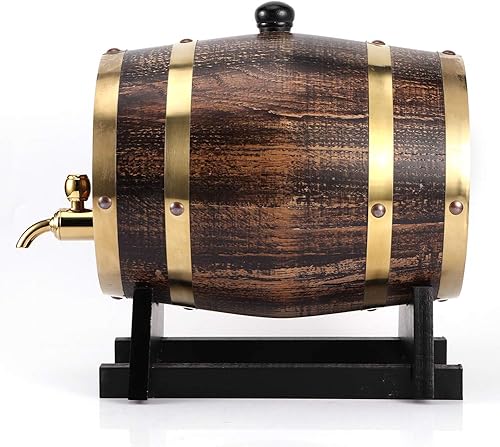 Oumefar 3L chêne Bois vin tonneau rétro Bois Grain Decor chêne Bois Seau à vin conteneur vin Brandy Whisky Bourbon Tequila chêne Baril avec Robinet - Nail Gallerys