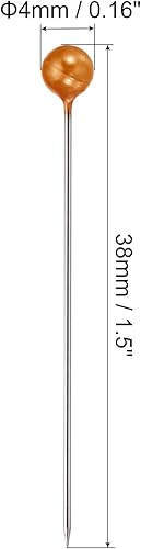 PATIKIL Couture Épingles, 100 pcs 1.5 Pouce Droit Épingle avec Plastique Perlé Boule Tête pour Tissu, Décoratif, Bijoux DIY, Artisanat et Couture Projet, Orange - Nail Gallerys