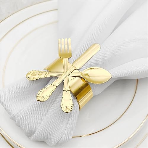6/12PCS Gold Silver Métal Vaisselle Table Serviette Anneaux d'arc Boucles Serviette Serviette pour la fête de la fête de l'hôtel Décoration de la cuisine (Color : Rosegold 6pcs) - Nail Gallerys