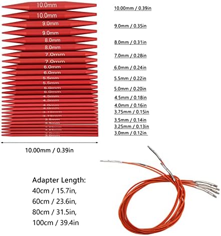 Pissente Aiguilles à Tricoter Circulaires, Ensemble D'aiguilles à Tricoter Kit D'aiguilles à Tricoter Circulaires Amovibles et Interchangeables à Tricoter Circulaire en Aluminium - Nail Gallerys