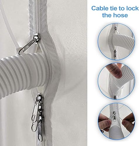 Kit D'Évacuation Fenêtre Pour Climatiseur Mobile - Kit de Ventilation AC pour Porte Coulissante,Support Réglable Joint d'Étanchéité pour Maison Cuisine Chambre Camping-Car Sol - Nail Gallerys