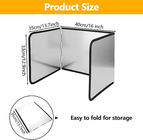 AKOLAFE Plaque Anti Projection Cuisine Pliable 40 x 35 x 33 cm Protection Plan de Travail Cuisine Anti Eclaboussure Cuisine Cuisine avec Revêtement Anti-Éclaboussures pour Cuisson, Rôtir, Évier - Nail Gallerys