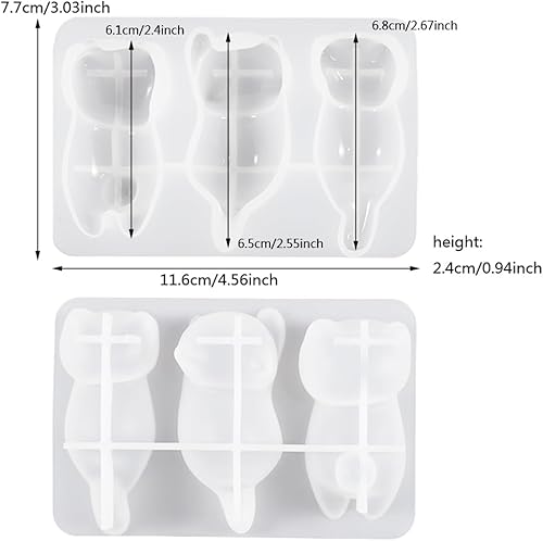 Nifocc Moules en résine époxy en forme de chat - Porte-stylo - Moule en silicone 3D - Moule en cristal - Pour bricolage, porte-pinceaux, bijoux, bricolage - Nail Gallerys