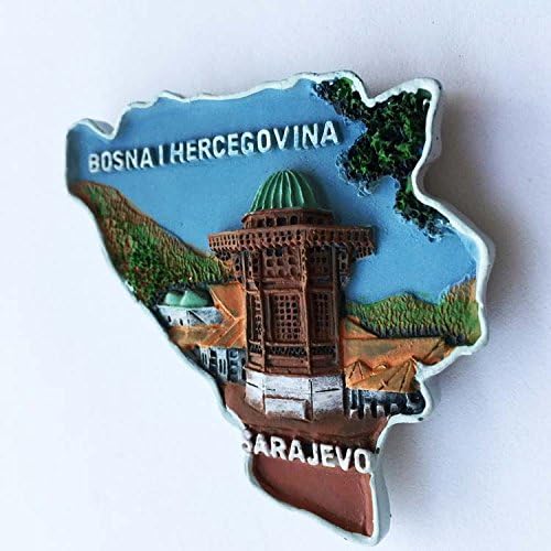 Aimant de réfrigérateur 3D Sarajevo Bosnie-Herzégovine en polyrésine pour décoration de maison et de cuisine - Nail Gallerys