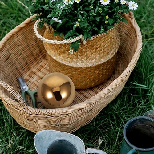 Housoutil Noël Boules de jardin en acier inoxydable - Noël Boule creuse - 76 mm - Doré - 3 pièces - Noël Décoration extérieure - Nail Gallerys