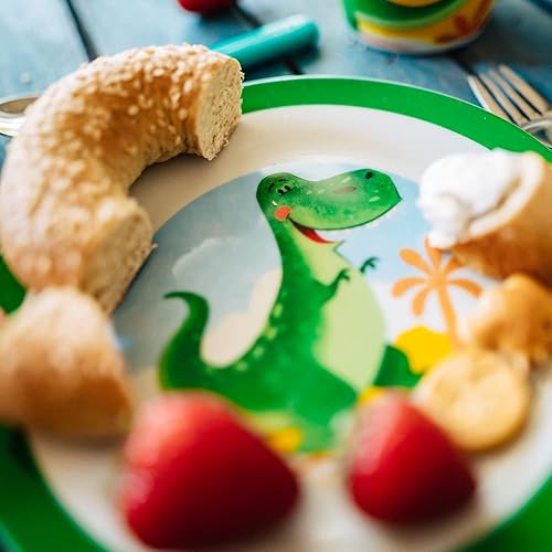 BIOZOYG - Service de Vaisselle pour Enfants en Porcelaine - Set Petit Déjeuner 3 Pièces, Lavable au Lave-Vaisselle, Assiettes Tasses Bols avec Motif, Idées Cadeaux pour Enfants, Excavateur - Nail Gallerys