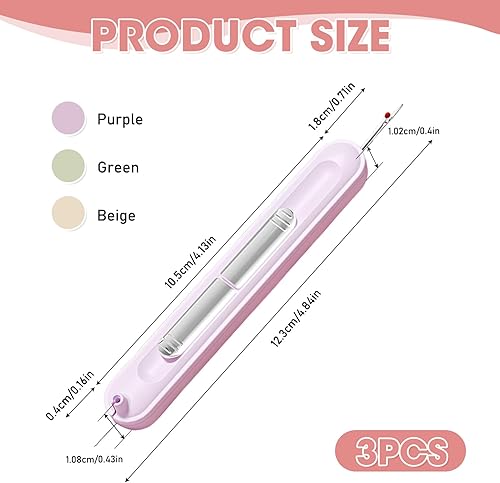 GCNWW Enfile-aiguille 2 en 1 et découseur, outil de couture rétractable, filetage et retrait faciles du fil, outil portable pour broderie, couture, point de croix et projets de bricolage (3 couleurs) - Nail Gallerys