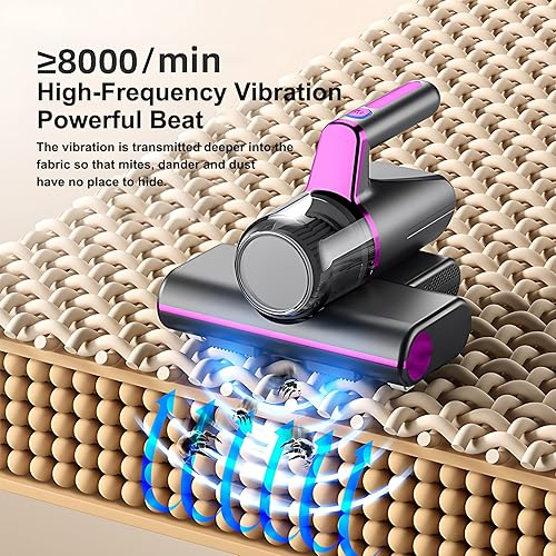 Liwankaqi Aspirateur anti-acariens, taux de stérilisation de 14 kpa avec lampes UV LED, aspirateur anti-acariens pour matelas, nettoyeur de matelas avec vibration à haute fréquence avec au moins 8 000 - Nail Gallerys