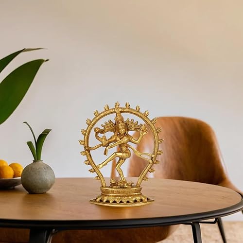 Kartique Lord Shiva Dancing | Brass Natraj Statue for Home Temple Mandir | Height 8.5' - Nail Gallerys