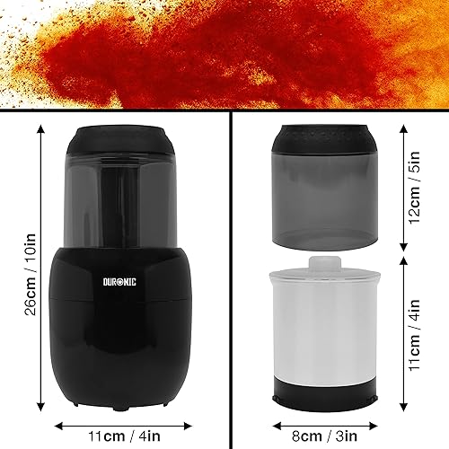 Duronic CG300 Moulin à épices électrique de 300W Meule de 100g en inox Broyeur à épices graines céréales herbes fruits à coque fruits secs noix café Mini mixeur et hachoir Lames en inox - Nail Gallerys