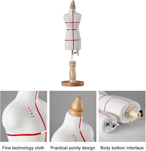 Zghhc Torse De Mannequin Féminin avec Support Rond, Mini Mannequins De en Bois, Trépied, Modèle D'exposition De Vêtements pour, 1/4 - Nail Gallerys