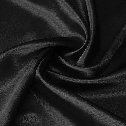 Lirex Lot de 2 Taies d'oreiller Satin, Similaires à la Soie, Infroissables, Satinées Housse d'oreiller Douces Prend Soin de Votre Peau et Antichute de Cheveux (Noir, 50 x 70 cm) - Nail Gallerys