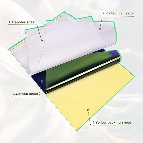 Unihuby 40pcs Stencil Tatouage Transfert Papier A4 Tattoo Stencil Papier Transfert Tatouage Pochoir Thermique 4 Couches Paper Calque Bricolage pour Transfertpapier - Nail Gallerys