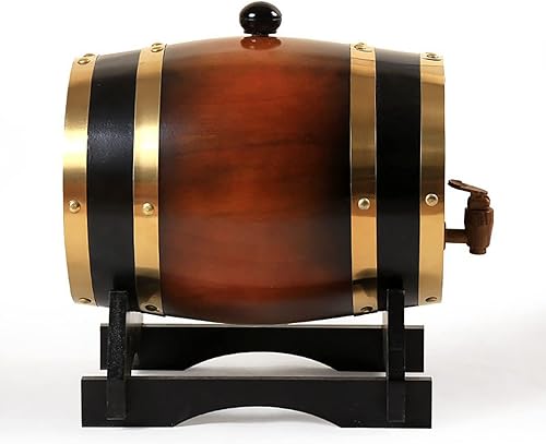Distributeur de tonneaux en bois de chêne, tonneau de stockage de whisky, seau distributeur de tonneaux de vin, avec support en bois de chêne, pour Rhum/Tequila/Bourbon/Brandy/Sauce chaude - Nail Gallerys