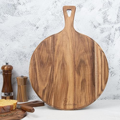 Planche à découper ronde en bois d'acacia naturel et robuste - Nail Gallerys