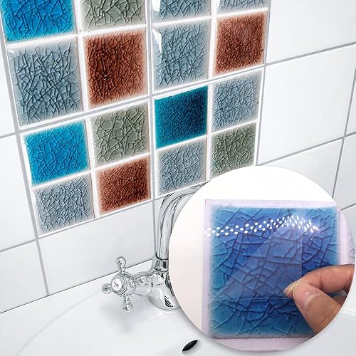 Hiser 10 Pièces Marbre Adhésive Décorative à Carreaux pour Salle de Bains et Cuisine Stickers Carrelage, Mosaïque Style Imperméables Auto-adhésifs 3D Adhésive Décoration (Ciment Gris,25x25cm) - Nail Gallerys