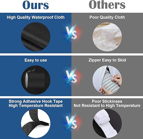 Kit Calfeutrage Climatiseur Mobile, Joint de Fenêtre pour la Climatisation Mobile, Tissu De Calfeutrage pour Fenêtres,Tuyaux Simples Disponibles pour Climatiseurs et Séchoirs Mobiles - Nail Gallerys