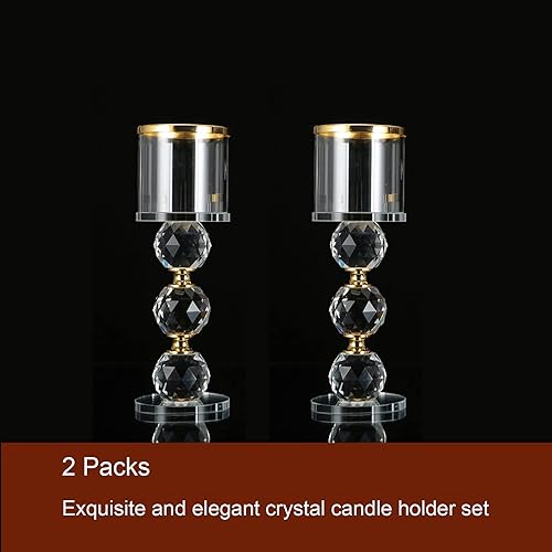 Ensemble de bougeoirs en Cristal - Élégant - Bougeoir pour Table, photophore pour Bougie Chauffe-Plat - Nail Gallerys