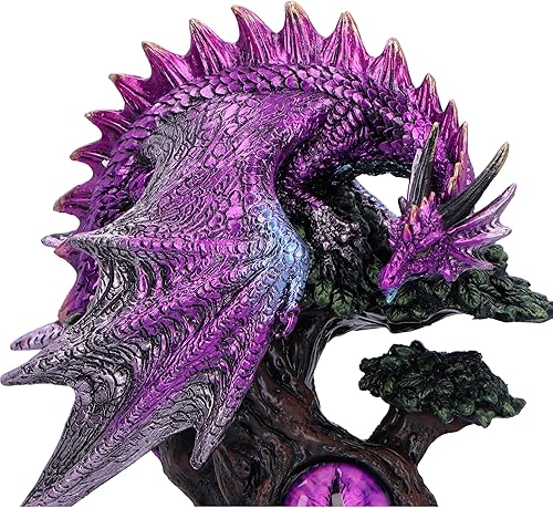 Nemesis Now Figurine Draconic Seer 17 cm, en résine, Rose/Violet, Figurine de Dragon sur Un Arbre, Ornement de Dragon Violet, Article Cadeau Dragon à Collectionner, coulé dans la Meilleure résine, - Nail Gallerys