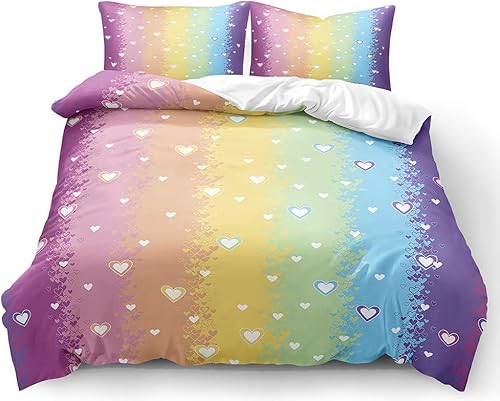 Luofanfei Parure de lit réversible avec housse de couette 135 x 200 cm et taie d'oreiller de 80 x 80 cm en microfibre avec fermeture éclair et taie d'oreiller 80 x 80 cm - Nail Gallerys