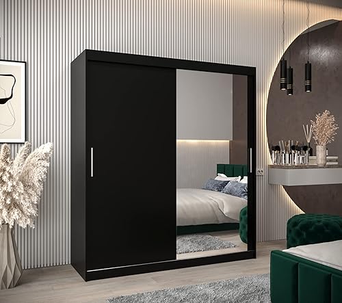 ABIKSMEBLE Armoire Porte coulissante Miroir Tokyo 2 - Armoire Chambre - Dressing Chambre Adulte - Penderie Vetement Dressing - Garde Robe - Placard Chambre - Armoire 2 Portes - Closet - Nail Gallerys