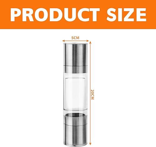 Moulin Poivre Manuel de Table,Broyage Double de Salieres et Poivrieres Inoxydable Moulins à épices Réglable Poivrier Convient Pour le Gros sel de mer, le Poivre - Nail Gallerys