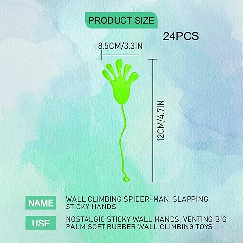 24PCS Mains Collantes, Ensemble de Jouets Extensibles Collants, Jouets Fantaisie pour Enfants, Remplisseurs de Sacs de Fête, Fournitures de Fête pour Enfants - Nail Gallerys