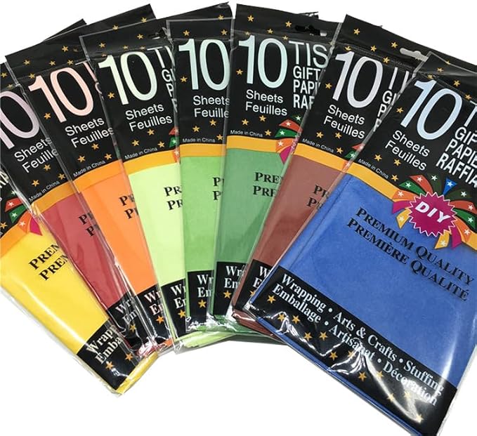 PIQIUQIU Lot de 100 feuilles de papier de soie, 20 couleurs, 50 x 35 cm, multicolores, papier d'artisanat, papier d'emballage transparent, papier cadeau - Nail Gallerys