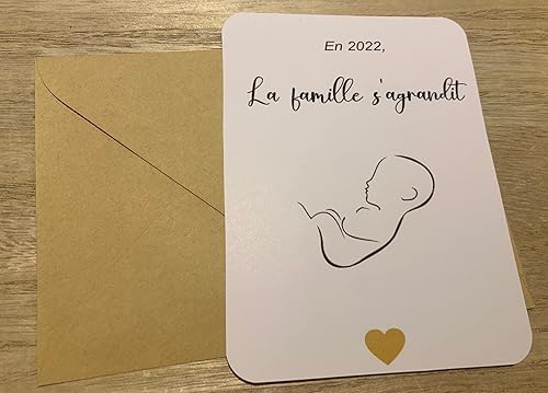 Carte Annonce Grossesse La famille S agrandit Carton A6 Personnalisé Vendu avec Enveloppe kraft Carte Nouveau Né - Nail Gallerys