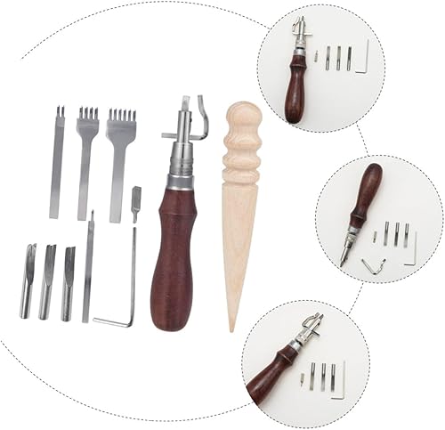 VILLCASE Kit Cuir 11 Outils Faciles À Utiliser Et À Transporter Pour Les Projets D'artisanat Du Cuir - Nail Gallerys