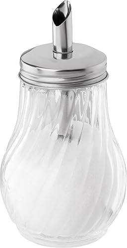 FMprofessional Sucrier 22546-280 ML - en Acier Inoxydable et Verre - Argenté - Nail Gallerys