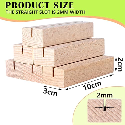ZFKXGS 6 PCS Porte Carte Bois Porte Menu Mariage en Support Photo Numéro de Table Mémo Poste Support de Carte de Place en Bois pour Photo Champetre Dîners Fêtes à Domicile Décoration (Fente 2 mm) - Nail Gallerys