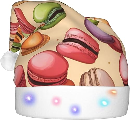 Chapeau de Noël LED aromatisé macaron biscuit, chapeau de Noël lumineux, chapeau de vacances unisexe pour les fêtes de fin d'année, fournitures de fête - Nail Gallerys